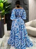 Ethnic Clothing African Dresses For Women Two Piece Skirt Set Print Clothes 2022 Crop Top Maxi Skirts Suit Party Lady Matching Sets