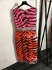 Tiger print womens colete vestidos roupas para festa moda sem mangas saias senhoras design casual dress239f