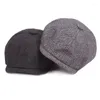 Bérets casquettes hommes Vintage chevrons Gatsby Tweed Peaky Blinders chapeau Sboy visières à carreaux printemps automne plat pointe béret chapeaux