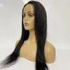 18 tum silkeslen rak naturlig färg tunn hud medium cap medicinsk peruk europeisk jungfru mänsklig hår full pu peruker för svart kvinna