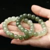 Bracelet en Jade Hetian dégradé naturel pour femmes et hommes, accessoires de bijoux, fournitures cadeaux pour vraies filles, 2022