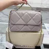 CC Brand Totes 30CM Vintage Oilwax Becerro 19 Maxi Totes Bolsas Clásico Acolchado Plata Tensor Cadena Mango Matelasse Cruz Gran Capacidad Mujer Lujo Handba