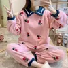 vêtements de maison chaud hiver corail velours pyjamas femmes dessin animé à motifs belle ensemble épaissi étudiant maison vêtements vêtements de nuit 221202