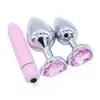 Vibratore Dildo Proiettile Giocattoli del sesso DOMI Palline vaginali Perline anali Gioielli in cristallo Cuore Butt Plug in acciaio inossidabile 0Y0Z