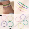 Anklets Bohemian Beach Style Handmade Solid Color Bead Anklet Alloy Star Moon Pendant Foot Ornament Jewelry Wholesale Drop Delivery Dhh56