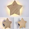 Wall Lamp Creative Pentagram Style LED Light Nordic Solid Wood Eclipse For Living Room Fixtures Bedroom Children Cafe