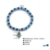 Beaded 8Mm 10Mm Lucky Fatima Blue Evil Eye Charms Beaded Strands Bracelets Beads Turkish Pseras For Women Drop Delivery 2021 Jewelry Dhhrf