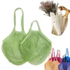DHL MESH Väskor tvättbar återanvändbar bomullsgäster med nätsträng shoppingväska Eco Market Tote för fruktgrönsak Portable Kort och långa handtag FY5261 BB1202
