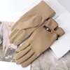 Five Fingers Gloves Winter Women Touch Screen Keep Warm Gloves Plus Velvet Thicken Chain Fashion Personality Luxury Elegant Drive Cycling Mittens 221202