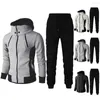 Gymkläder 1 Set Stylish Ribed Cuff Hoodie Ankle Bited Pants Tracksuit Thicken Cold Proof