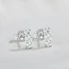 Stud Earrings Apaison Luxury 0.45ct Cut Moissanite For Women 925 Sterling Silver Color Push Ear Studs Female Fine Jewelry