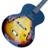 Lvybest L-5 Jazz Hollow Body Electric Guitar Rosewood Fingerboard One Piece P90 Pickup 2 F Holes Dark Sunburst