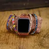 Strand Lucky Sunflower Square Glass Bead Woven Wrap Watch Band Bracelet Fashion Trend Apple