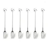 Dinnerware Sets Set Of 6 Stainless Steel Fruit Forks Football Themed Coffee Spoon Stirring Small Fork Dessert Spoons/Forks Dropship