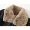 Femmes en cuir Faux mode manteau de fourrure femmes col épais chaud en peluche vêtements d'extérieur hiver dames manteaux de laine fermeture éclair veste courte 221201