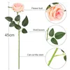 Decorative Flowers 45cm Silk Artificial Rose Long Stems Wedding Bridal Bouquets Vintage Party Table Centerpiece Fake Home Decor