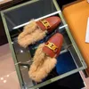 Winter Women slipper flats casual loafers shoes slip-on Sheepskin genuine Leather wool warm flat slippers ladies luxury designs with boxes factory discount 35-41