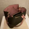 Designer balde sacos neonoe marrom flor sacos de ombro couro clássico crossbody mensageiro bolsas atacado bolsa tote 5188