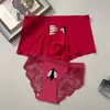 Mutandine da donna Stile stampato Seta di ghiaccio Biancheria intima da coppia Boxer da uomo sexy Mutandine da donna Mutandine da amante 2 pezzi Set per fidanzato Fidanzata 221202