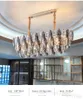 Nowoczesne kieliszki kryształowe luksusowe LED przezroczyste żyrandolom salon jadalnia kuchnia lsland żyrandel