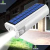 Solar Street Light Rechargeable 600Lm Led Waterproof Flashlight Usb Cell Phone Charger Indoors Or Outdoor Use Portable C Dhilh