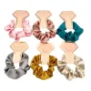 Crown Cover Card Party Favor Crystal Satin Large Scrunchie Wedding Party Gift Fashion Solid Color Set Hair Rope new