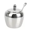 Matbesparare f￶rvaringsbeh￥llare Apple Sugar Bowl med lock och sked Rostfritt st￥l Klagmatspotten Tabeller SPICE Accessories 221202