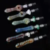 유리 NC 키트 쿼츠 팁 10mm 조인트 물 담뱃대 담배 액세서리 DAB Straw Plastic Clips Collector Kit Oil Burner Dab Rigs Multicolor Pipes