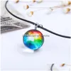 Pendentif Colliers Univers Galaxy Star Verre Cabochon Collier Pendentifs Bijoux De Mode Pour Femmes Enfants Drop Delivery Colliers Dhqjg