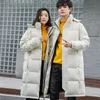 Мужские жилеты модные пары белая утка вниз куртка корейская рабочая одежда Мужчины удлиняются над коленом теплые открытые зимние пальто 221201