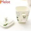 Kubki ceramiczny kreatywny kubek kość Chiny z mlekiem pokrywki kubka kawa woda o dużej pojemności