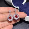 Серьги -грибы kjjeaxcmy fine jewelry 925 стерлингового серебряного серебряного инкрустации натуральные рубиновые женские уши