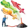 Giocattoli sportivi Dinosauri Blaster Lanciarazzi per bambini Lancia fino a 100 piedi Regalo di compleanno Gioco giocattolo all'aperto