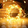 Gardendecoraties 10m 20m 30m LED Solar Lamp Outdoor String Lights Fairy Holiday Christmas Party Ksland Decor Waterdicht 221202