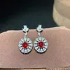 Серьги -грибы kjjeaxcmy fine jewelry 925 стерлингового серебряного серебряного инкрустации натуральные рубиновые женские уши