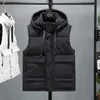 Mäns västar Autumn Winter Mens Vest Outdoor Casual Hooded Windbreakers Warm Cotton Padded Waistcoat Youth Vest for Men Stor storlek L4XL 221202