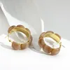 Simple Geometric Beads Round Circle Hoop Earring for Women Resin Acrylic Beaded Hoops Earring Vintage Party Jewelry Gift
