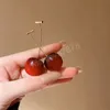 Styl mody słodkie kolczyki Cherry Dangle For Women Girl Fruit Kolczyki przyjęcie urodzinowy prezent urok biżuteria