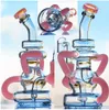 Beaker bong Recycler Dab Rig Hookahs cachimbos de vidro Bongos de água acessórios para fumar Shisha com junta de 14mm