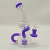 2022 8 tum Purple Glass Water Pipe Bong Dabber Rig Recycler Pipes Bongs r￶kr￶r 14,4 mm kvinnlig fog med vanligt Bowlbanger US Warehouse
