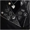 Spille Spille Strega Ouija Moon Tarot Book New Goth Style Spille smaltate Distintivo Giacca di jeans Gioielli Regali Spille per donna Uomo 167 T2 Dhazg