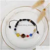 Kralen universum Galaxy Planets Star Natural Stone Bead armbanden Zonnesysteem Verstelbaar handgemaakte Gevlochten armband voor vrouwen Men Dro Dheuy