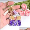 Key Rings Exquisite 26 Letters Resin Keychains Women Alphabet Key Ring With Tassel Bag Charm Car Pendent Ornaments Accessories Drop Dh8Em