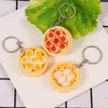 Simulering Matnyckelkedjor Nudel Creative Keychain Chinese Steamed Bun Dumpling Mini Steamer Bag Pendant Keyring