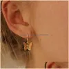 Dangle Chandelier Fashion Bohemian Punk Earrings Jewelry Gold Sier Color Butterfly Shape Stud Gift For Women Girl Drop Delivery Dhuzr