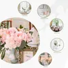 Party Decoration Wreath Rose Ring Rings Flower Flowers Wedding White Roses Artificial Floral Fake Mini Decor Servit Centerpiece Eucalyptus