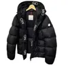 Mens down jacket parkas black purffer coats hooded quality casual outdoor feather outwear keep warm thick double zipper White duck down filling badge decoration -5XL