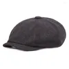 Boinas Caps Men Men Vintage Herringbone Gatsby Tweed Peaky Blinders Hat SBOY Plaid Visors Spring Autumn Flat Peaked Boina