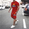 Mens Tracksuits Summer Men Luxury Tracksuit France Ricard Printed T-shirt Shorts Set Fashion Outfit Casual Stylish Suit Male Oversized 6E4R