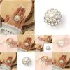 Bandringe Koreanischer kleiner Blumenring für Frauen Mädchen Einfache Perle Kristall Ehering Offene Femme Valentinstag Geschenk Drop Lieferung Jude Dhkuc